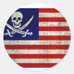 Pirate nation round sticker
