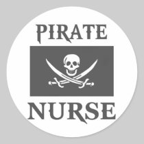 Pirate Nurse Round Sticker