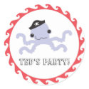 Pirate Octopus Favor Sticker sticker