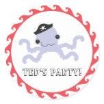 Pirate Octopus Favor Sticker