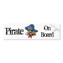 Pirate on Board Bumper Sticker