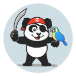 This cute panda is dressed up as a panda. He's holding a large sword in one hand and has a parrot on the other arm. How cute is that? This adorable panda makes a great gift for everyone who likes pirates or pandas.