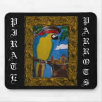 Pirate Parrot mousepads by Party_Pets Pirate Parrot mousepads