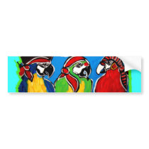 PIRATE PARROTS BUMPER STICKERS