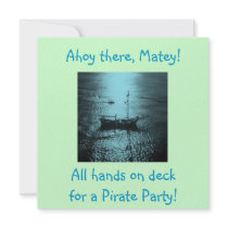 Pirate Party Invitations blue