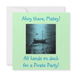 Pirate Party Invitations blue