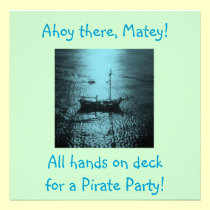 Pirate Party Invitations blue invitations