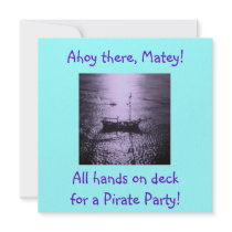 Pirate Party Invitations purple