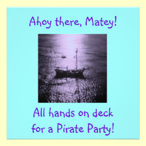 Pirate Party Invitations purple invitations