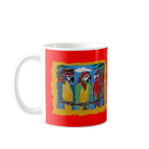 Pirate Party Parrots mugs by Party_Pets Pirate Party Parrots mugs