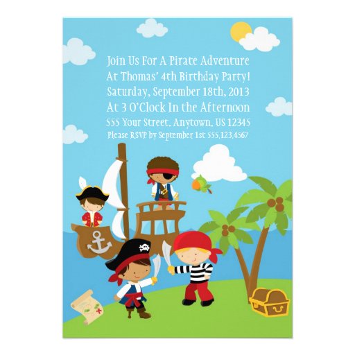 Pirate Party - Personalized Birthday Invitations