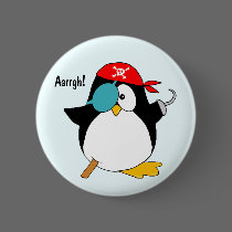 Pirate Penguin buttons by ironydesign Pirate Penguin buttons