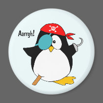 Pirate Penguin magnets by ironydesign Pirate Penguin magnets
