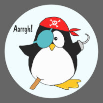 Pirate Penguin stickers by ironydesign Pirate Penguin stickers