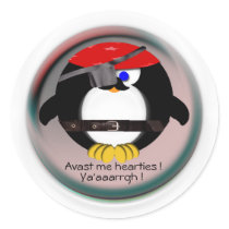 Pirate Penguin Round Sticker