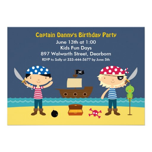 Pirate Photo Birthday Invitation