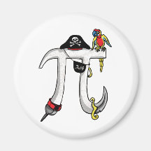 Pirate Pi Day Gear Fridge Magnets