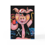 Pirate Pig & His Parrot - I love you Greeting Card
