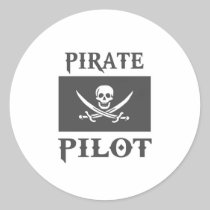 Pirate Pilot Round Sticker