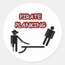 Pirate Planking Round Stickers