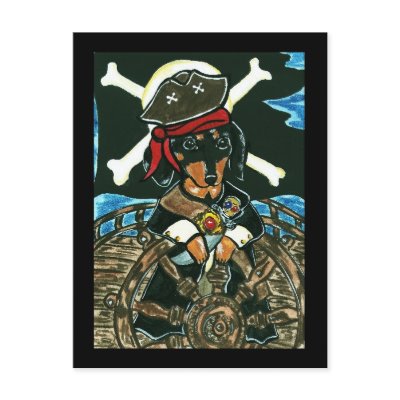 Pirate Postcard by Dachshunds_by_Joanne