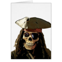 Pirate Posterized skull face cards