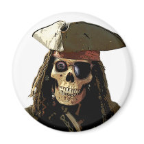Pirate Posterized skull face magnets
