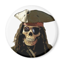 Pirate Posterized skull face magnets