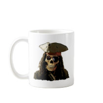 Pirate Posterized skull face mugs by Studio16a Pirate Posterized skull face mugs