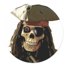 Pirate Posterized skull face stickers
