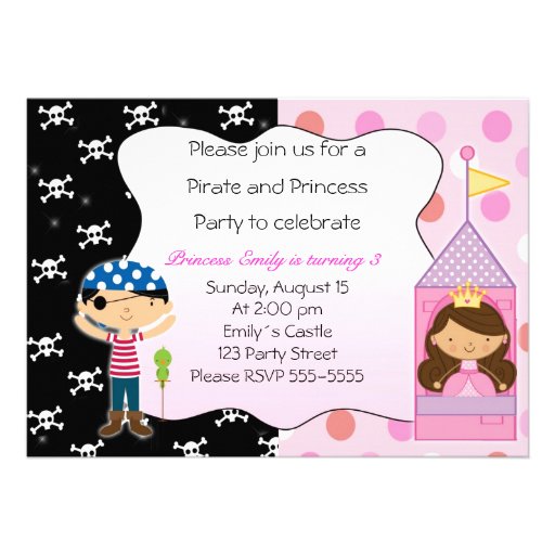 Pirate Princess Birthday Party Invitations