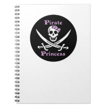 Pirate Princess circle design notebook