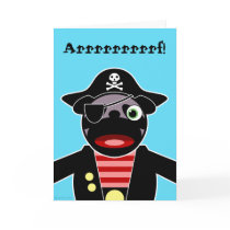 Pirate Pug Birthday Card