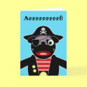 Pirate Pug Birthday Card by Swazzle Pirate Pug Birthday Card