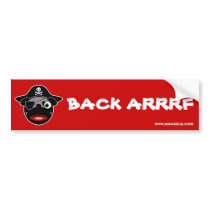 Pirate Pug Bumper Sticker bumper stickers