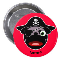 Pirate Pug Button