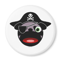 pirate pug magnet by Swazzle pirate pug magnet