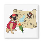 Pirate Pug Magnet - Arrgghh!  New Pug Design