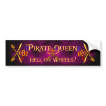 Pirate Queen Hell Bumpersticker Hot Pink