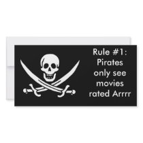 Pirate Rules Custom Photo Card