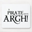 Pirate says ARGH mousepads