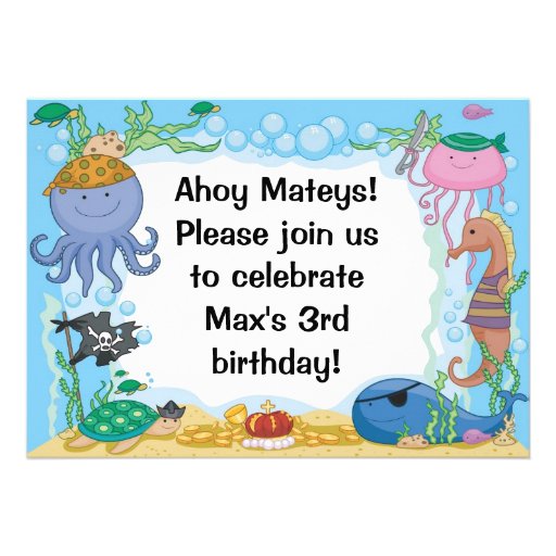 Pirate Sea Creatures Invitation