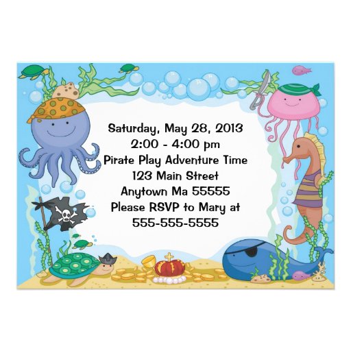 Pirate Sea Creatures Invitation