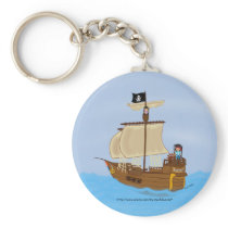 Pirate ship and Pirate faeries Keychain