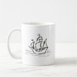 Pirate Ship. Black and White. Mug