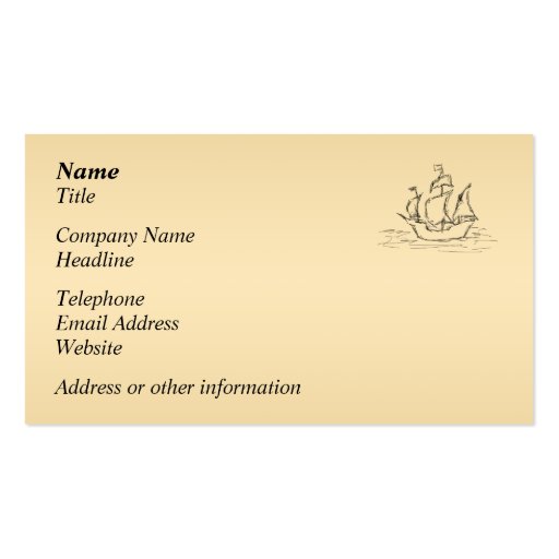 Pirate ship. business cards (front side)