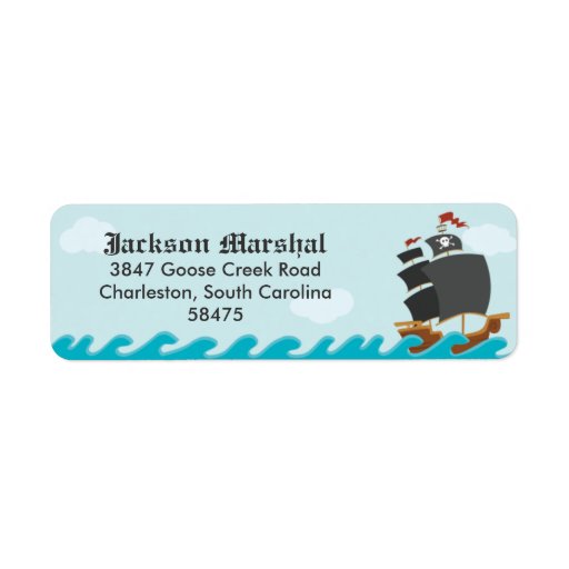 Pirate Ship Label Zazzle