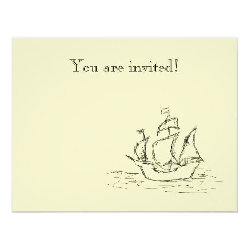 Pirate ship. personalized invitations