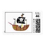Pirate ship postage stamp