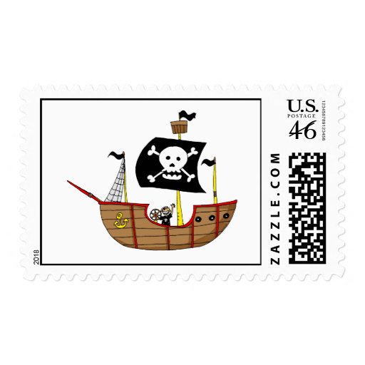 Pirate ship postage stamp Zazzle